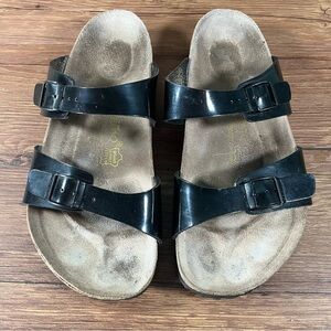 PAPILLIO Birkenstock Black Two Strap Sandals Slides Women’s Size 11 (42) Shoes
